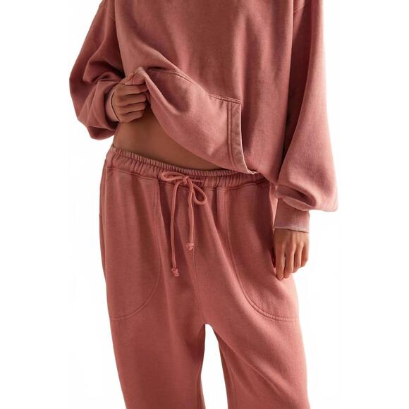 NEW FREE PEOPLE slow it down joggers in rose dawn - Picture 4 of 4
